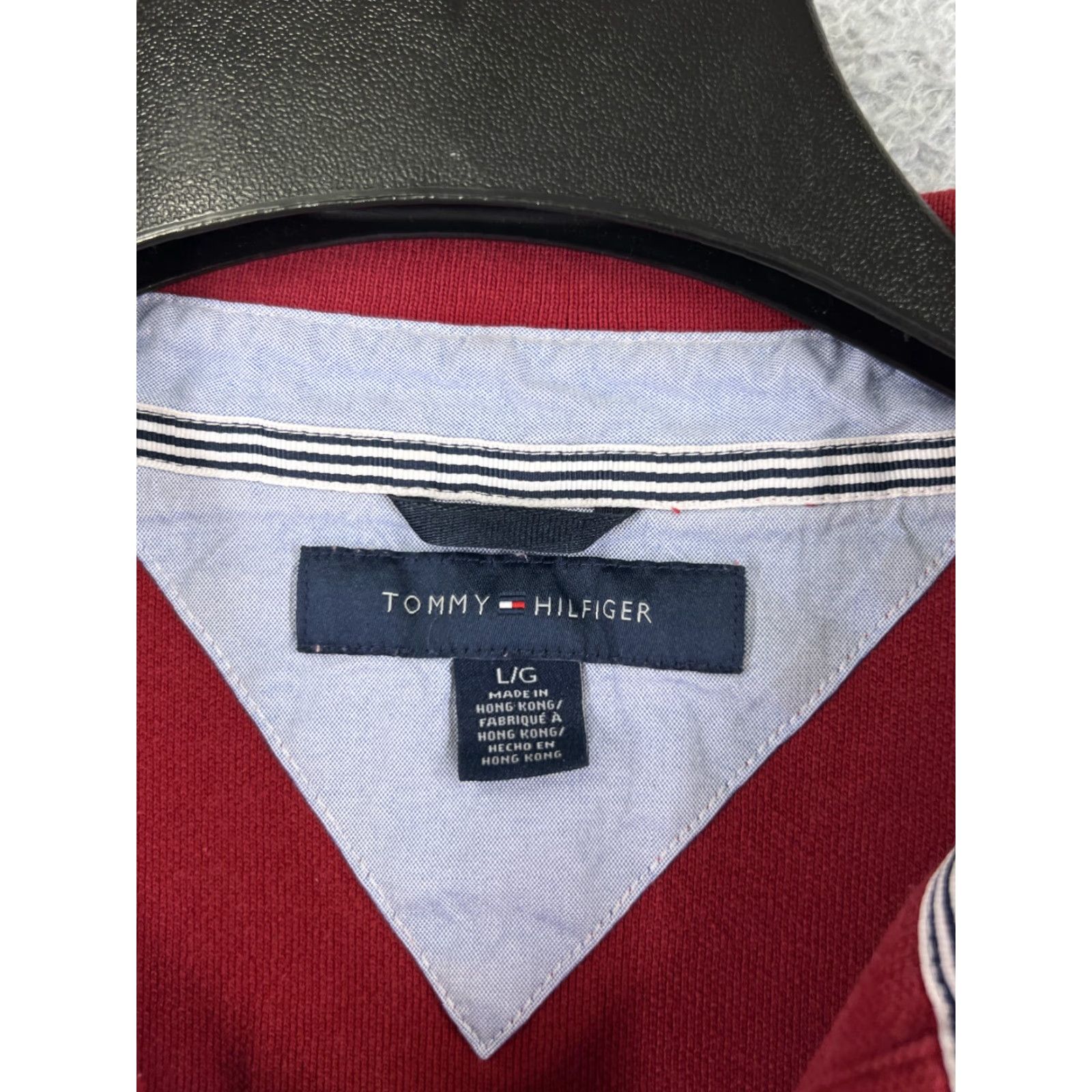 Tommy Hilfiger VINTAGE Tommy Hilfiger Polo Shirt Men Red 100% Cotton Knit Golf Polo Short Sleeve Adult Large Size US L / EU 52-54 / 3 - 7 Thumbnail