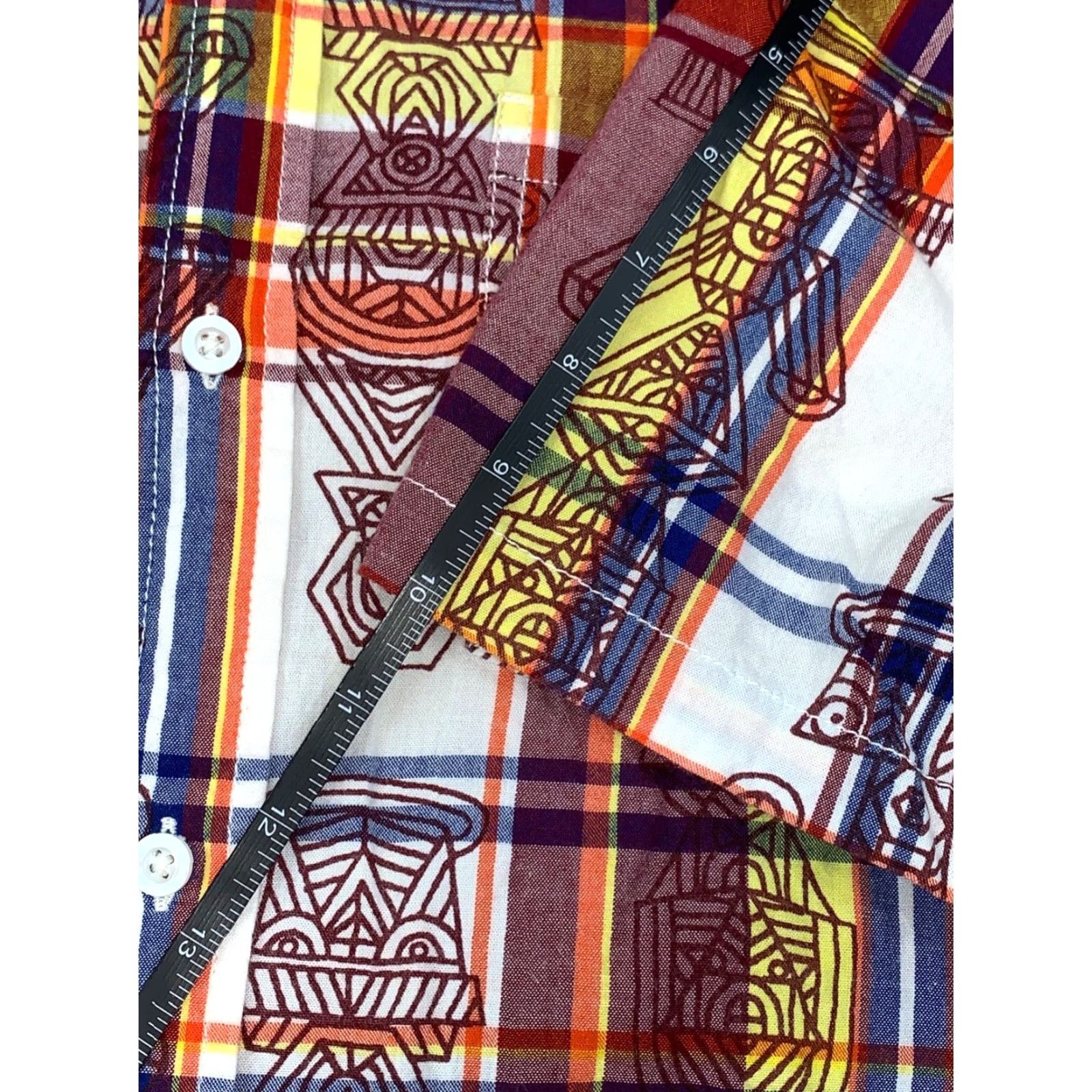 Vintage LRG Mens Button-Down L Plaid Southwest Short Sleeve Casual Shirt #4041 Size US 33 - 8 Thumbnail