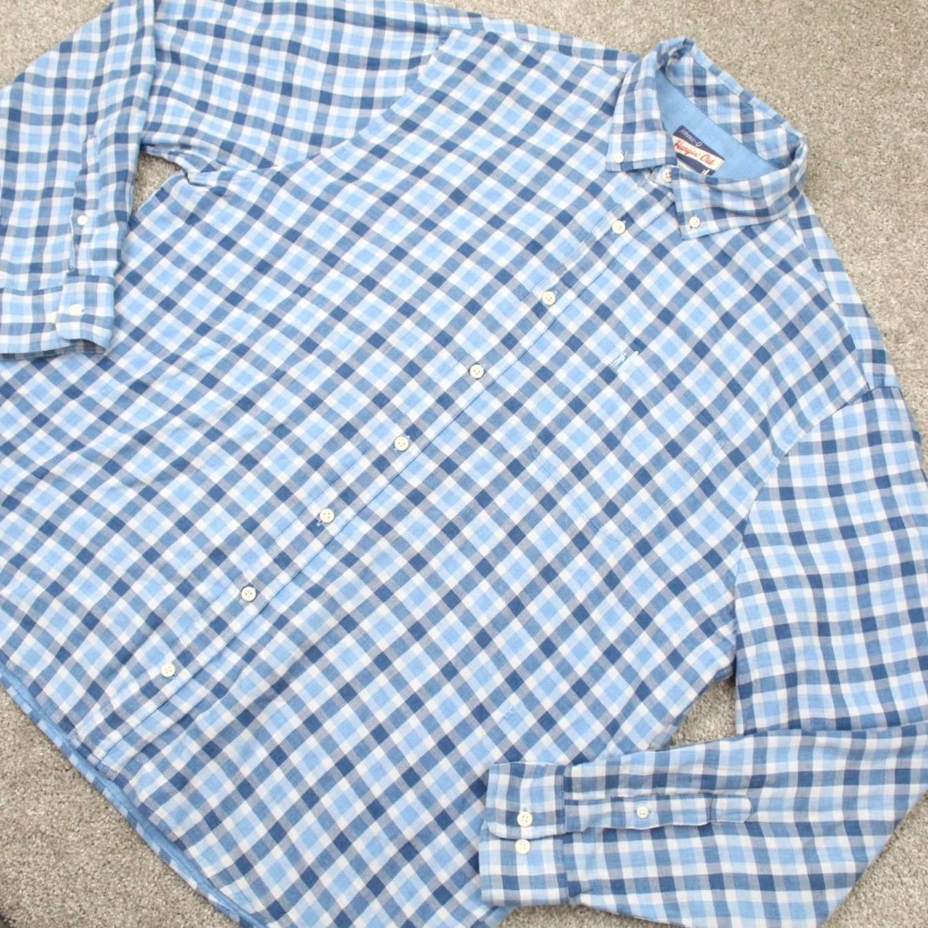 johnnie-O johnnie-O Shirt Mens XL Blue Plaid Button-Down Long Sleeve Cotton Casual Classic Preppy Size US XL / EU 56 / 4 - 3 Thumbnail