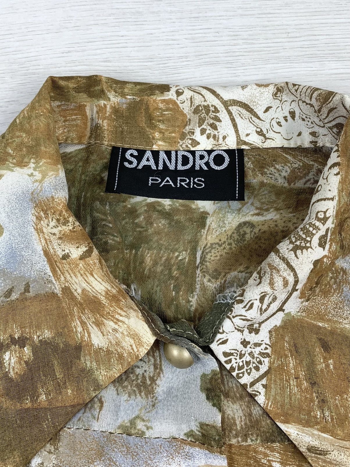 Sandro Sandro Paris Vintage 80s Women’s Blouse Shirt Size L / US 10 / IT 46 - 5 Thumbnail