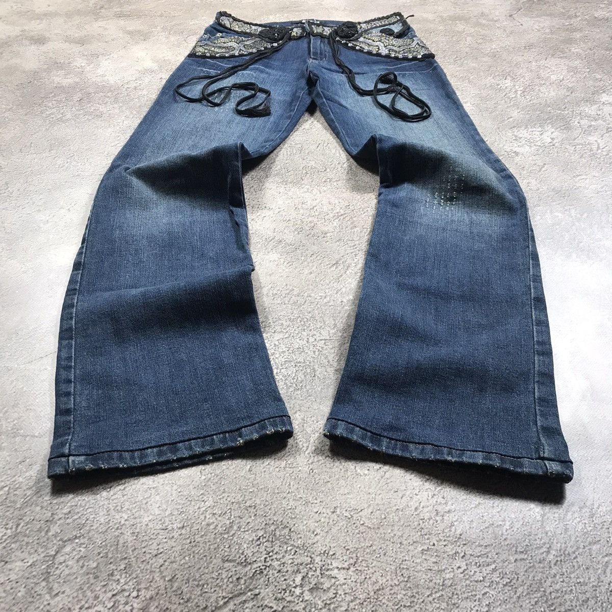 Vintage Vintage Y2K Baggy Flared Distressed Jeans Skate Grunge 28 Size 28" / US 6 / IT 42 - 1 Thumbnail