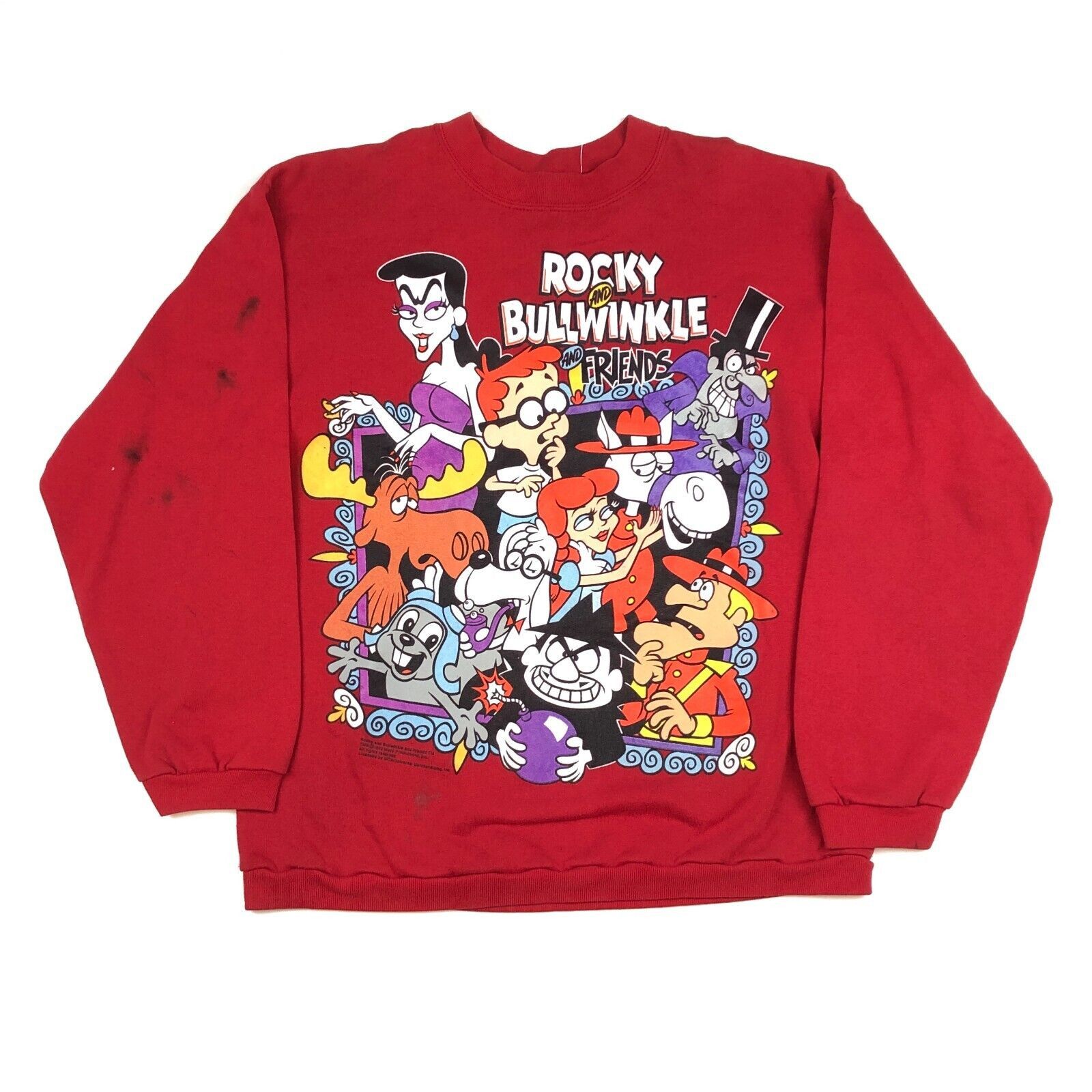 Vintage vintage 1993 rocky and bullwinkle tv promo crewneck sweater Size US L / EU 52-54 / 3 - 1 Thumbnail