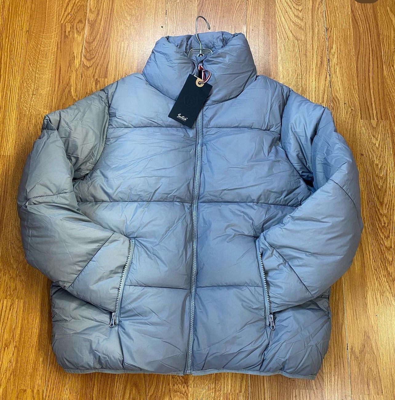 Streetwear × Vintage Large Switch Remarkable Grey Light Puffer Jacket ...