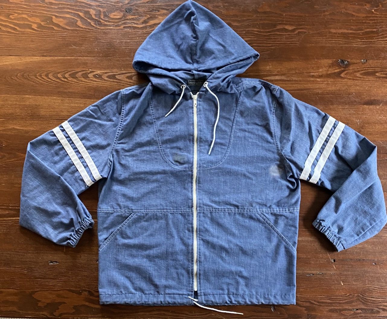 Bloomingdale's Vintage 80’s Bloomingdale’s Blue Full Zip Light Hood Jacket Size US S / EU 44-46 / 1 - 2 Thumbnail
