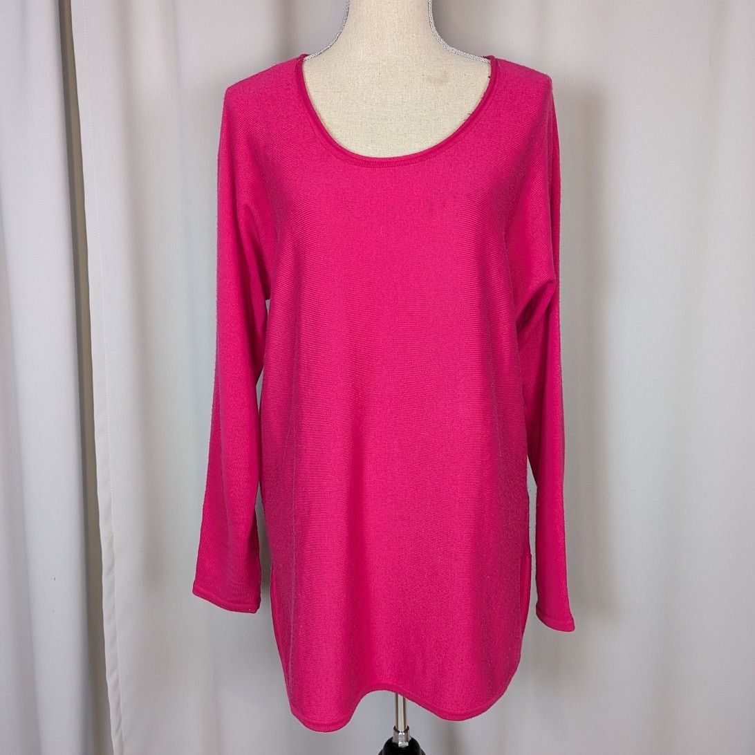 Other Max Studio Merino Wool Pullover Sweater with Curved Hem Pink Size XL / US 12-14 / IT 48-50 - 13 Thumbnail