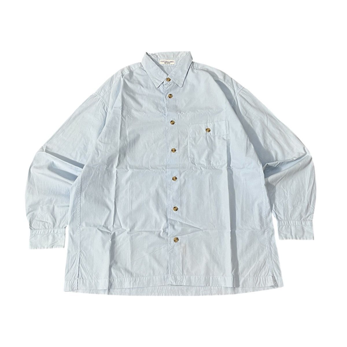 Issey Miyake 90s Archive Cotton Label Issey Miyake Basic Blue Sky Shirt Size US XL / EU 56 / 4 - 1 Thumbnail
