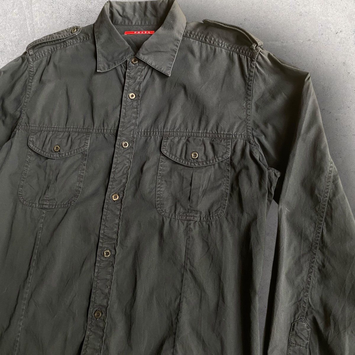 Prada 2006 Prada Military Shirt Size US S / EU 44-46 / 1 - 4 Thumbnail