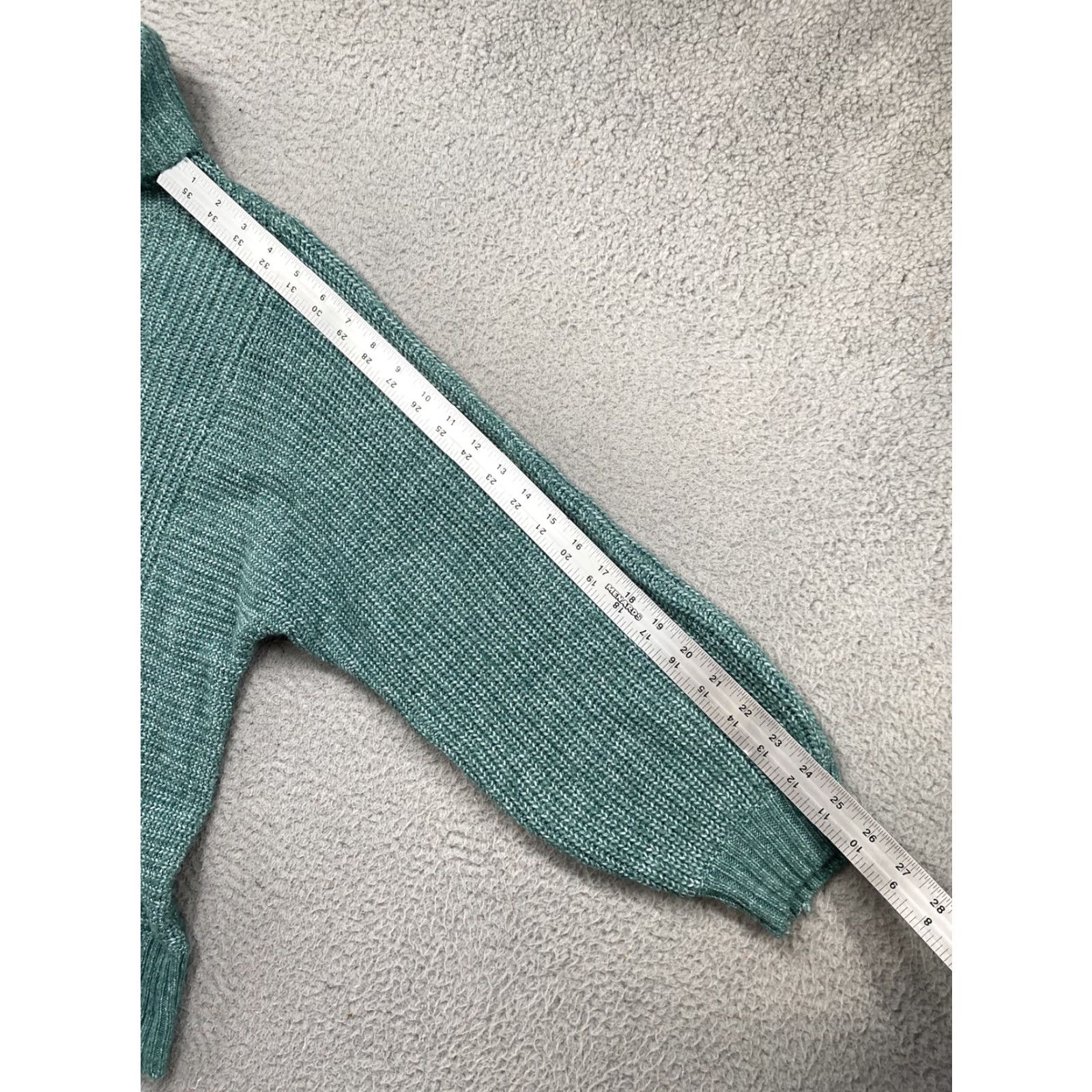 American Eagle Outfitters VINTAGE American Eagle Shirt Womens Small Green Ribbed Knit Turtleneck Oversized Sweater Size S / US 4 / IT 40 - 7 Thumbnail