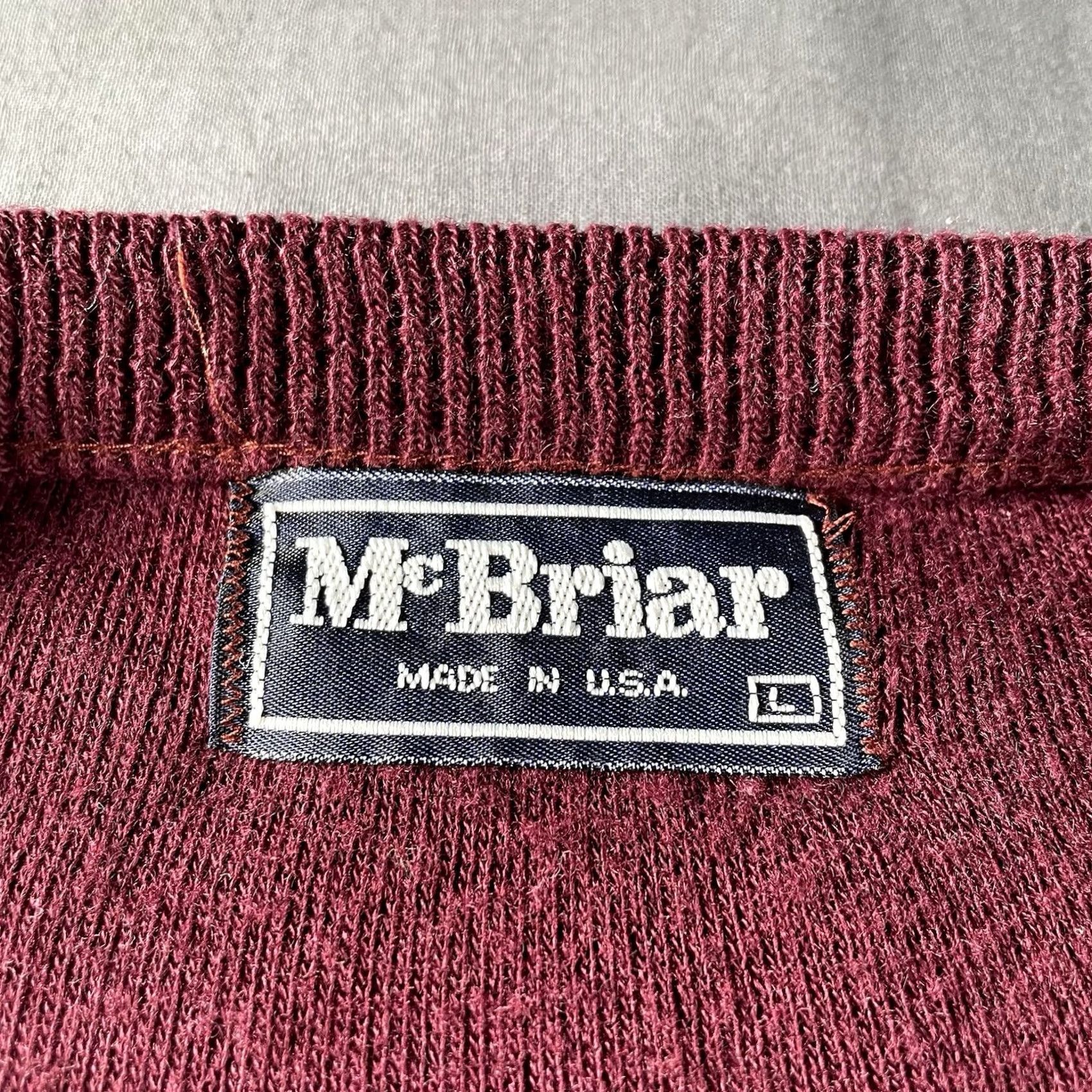 Vintage VINTAGE McBriar Chevrolet Sweater Mens Large Red Team Pasadena Pullover V-Neck Knit Acrylic 90s Mens Size US L / EU 52-54 / 3 - 4 Thumbnail