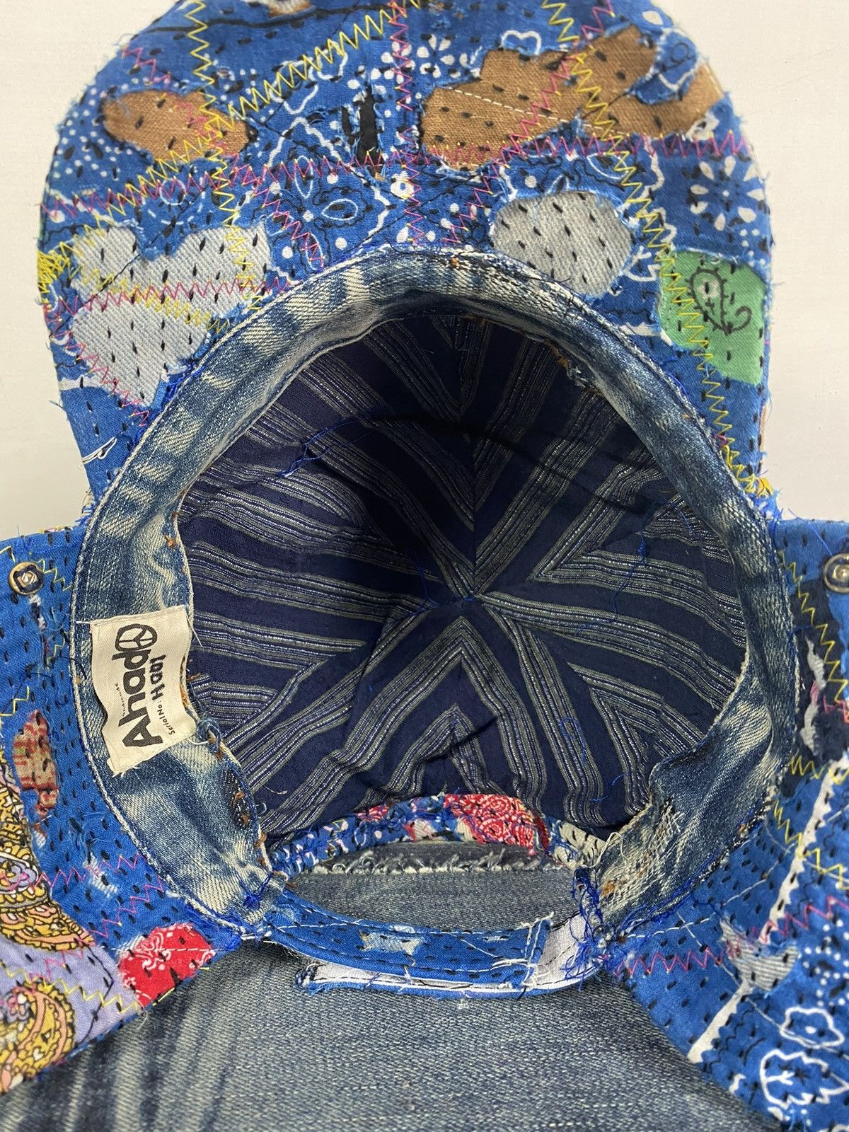 Handmade Custom Made Distressed Paisley Boro patchwork hats by Ahado Size ONE SIZE - 14 Thumbnail