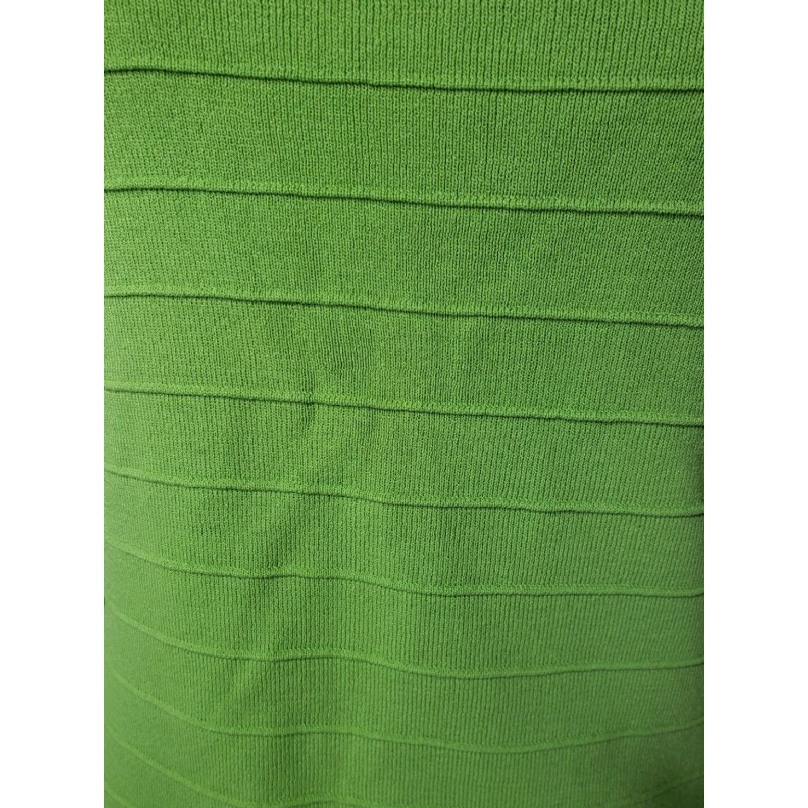 Vintage J.A.C. Lime Green Ribbed Squareneck 3/4 Sleeve Lightweight Sweater-Size S - Women - Y2K 90s - Pullover - Solid - Knit - Viscose/Nylon Blend Size S / US 4 / IT 40 - 2 Thumbnail