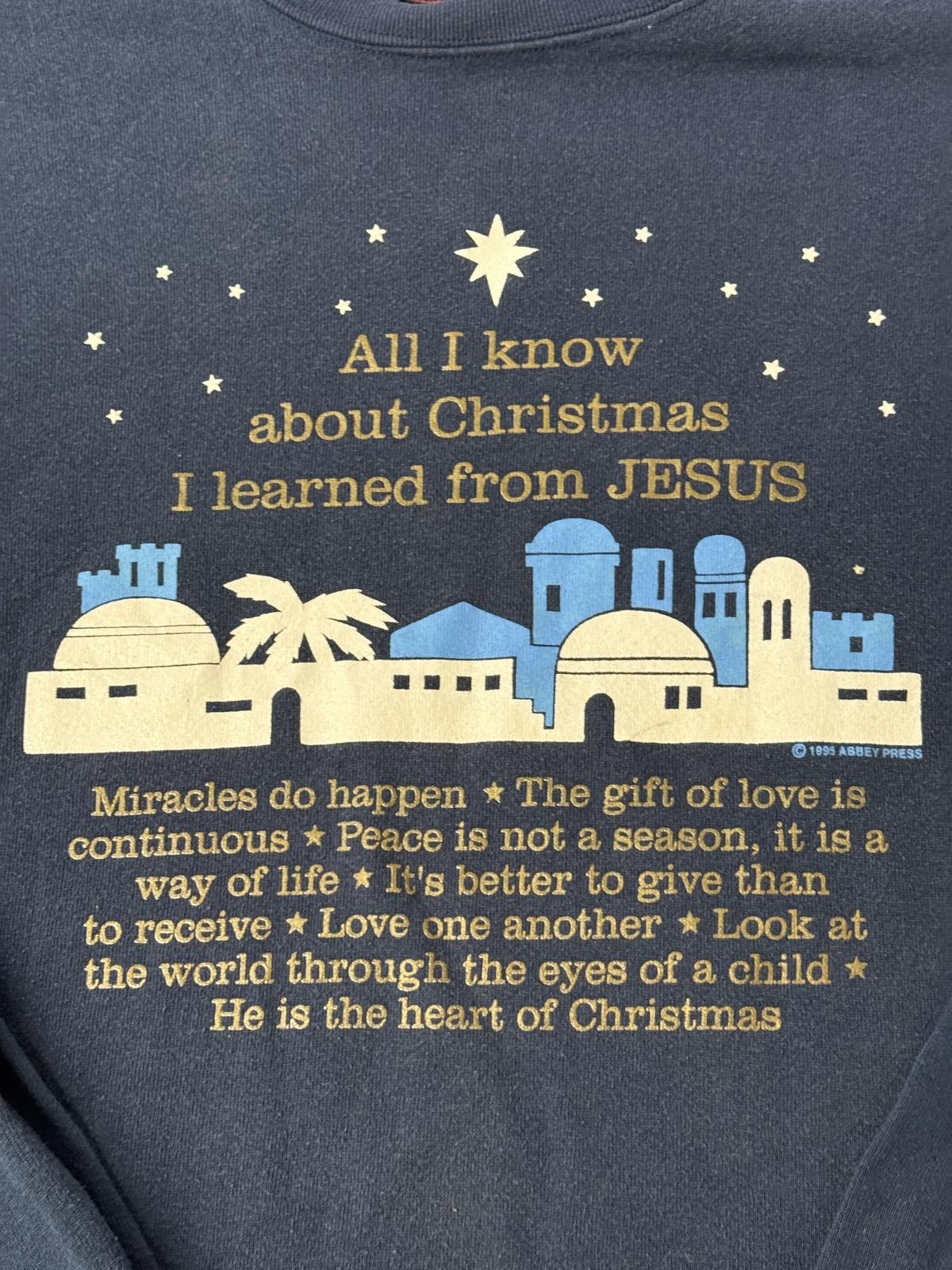Designer VTG All I know about Christmas I Learned From Jesus 2XL Size US XXL / EU 58 / 5 - 3 Thumbnail