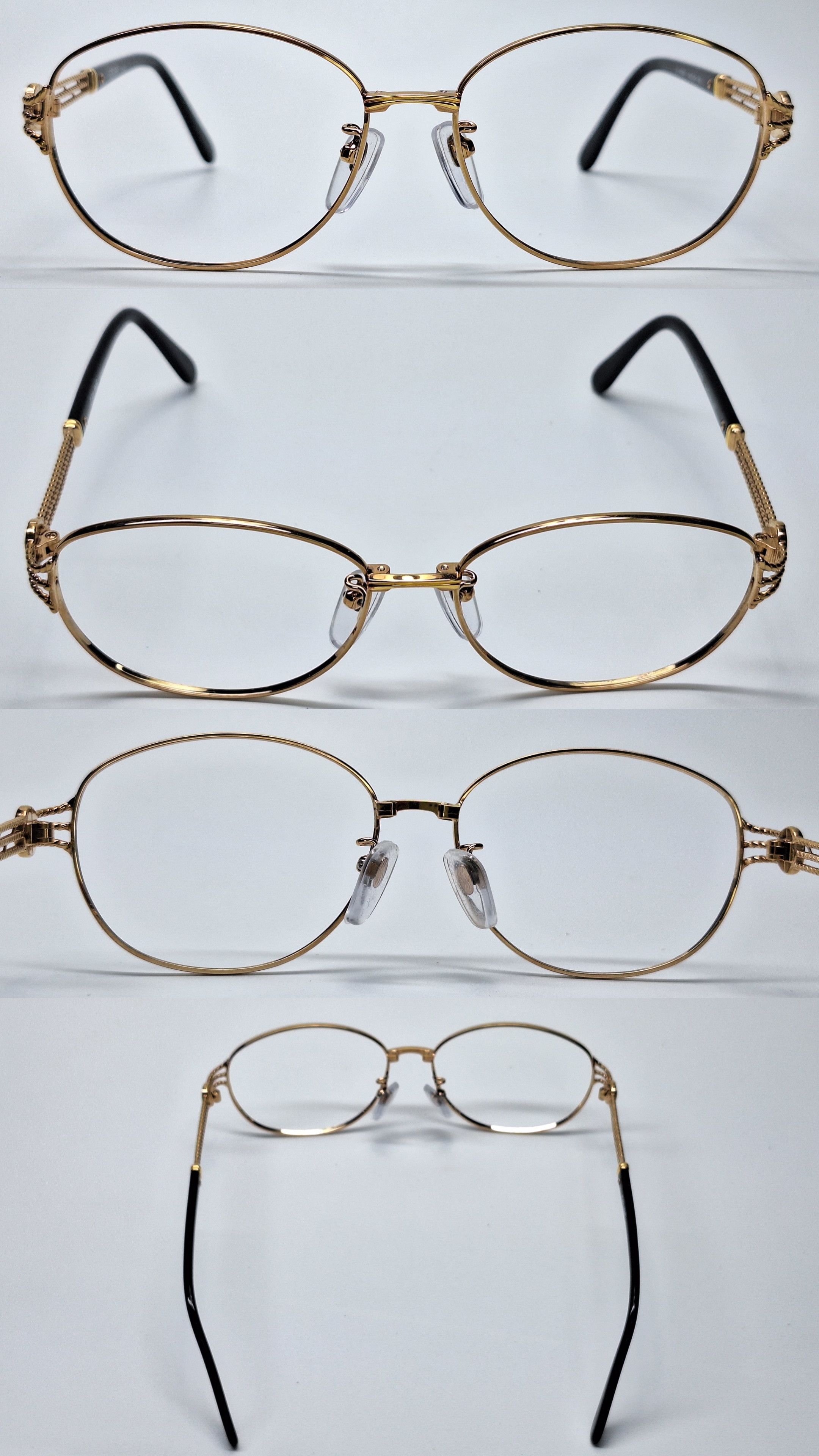 Celine CELINE PARIS CL-6523 Gold Luxury Vintage Eyeglasses Frame Size ONE SIZE - 3 Thumbnail