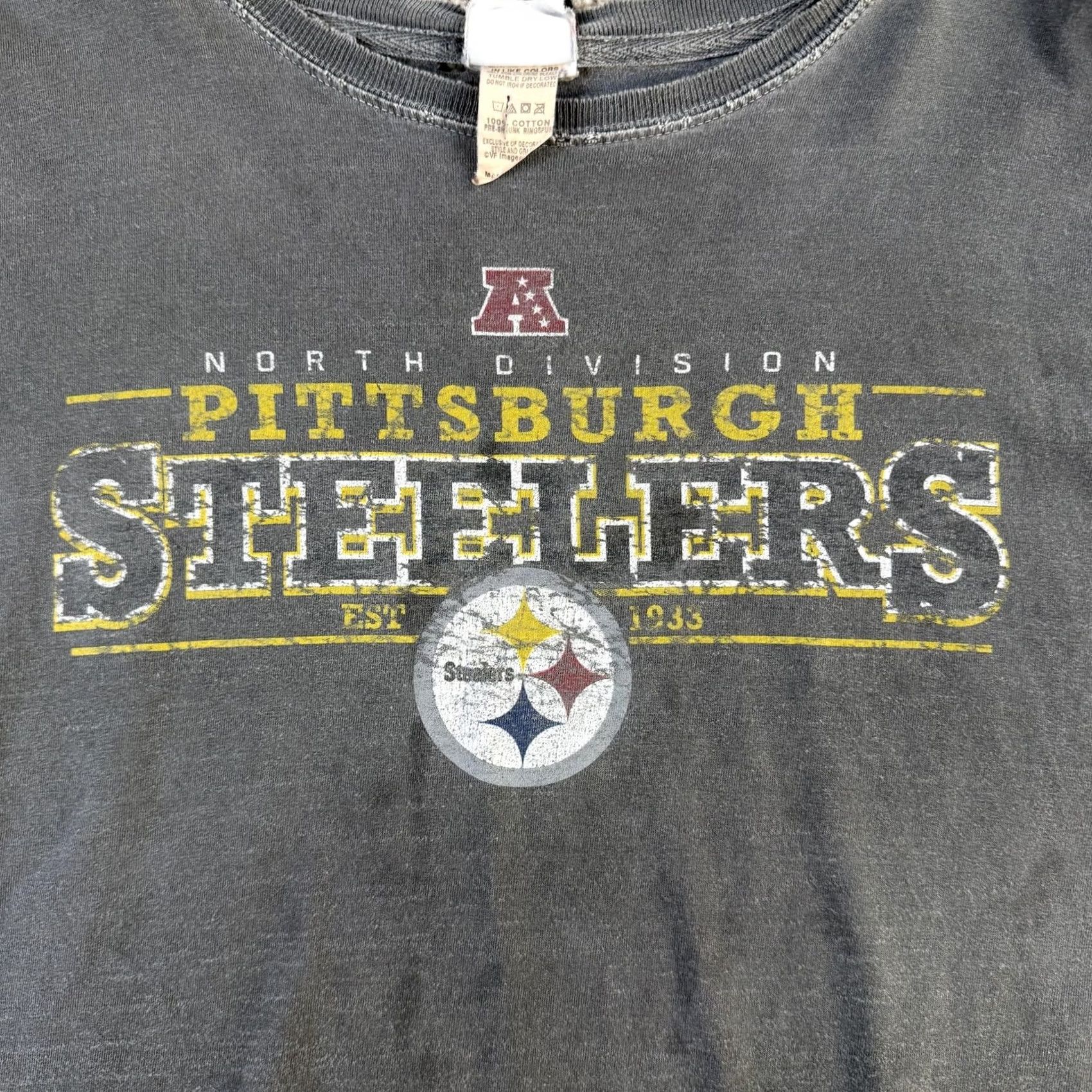 NFL Pittsburgh Steelers Shirt Mens 2XL Gray NFL Team Apparel Distressed Size US XXL / EU 58 / 5 - 7 Thumbnail