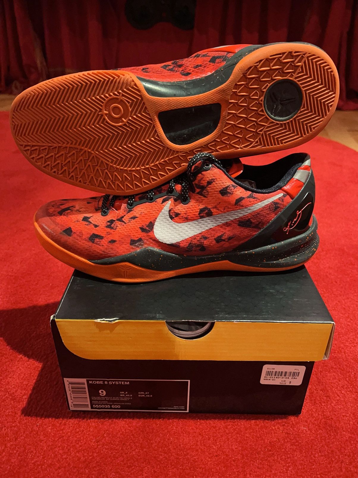 image of Jordan Nike Kobe 8 System (Challenge Red) Shoes, Men's (Size 9)