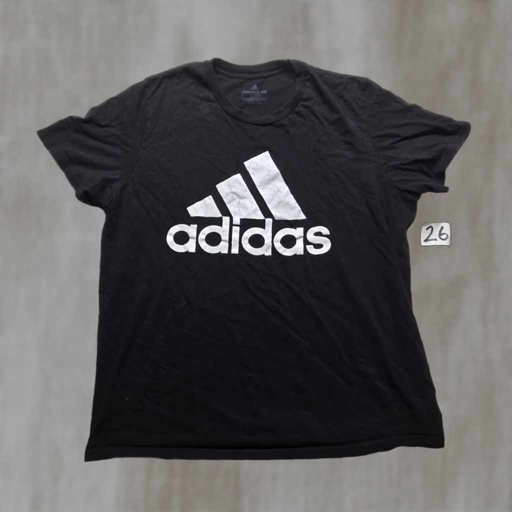 Adidas ADIDAS Shirt Adult XL Black Cotton Crew Neck Logo Tee Short Sleeve Sports All Seasons Mens XL Size US XL / EU 56 / 4 - 1 Thumbnail