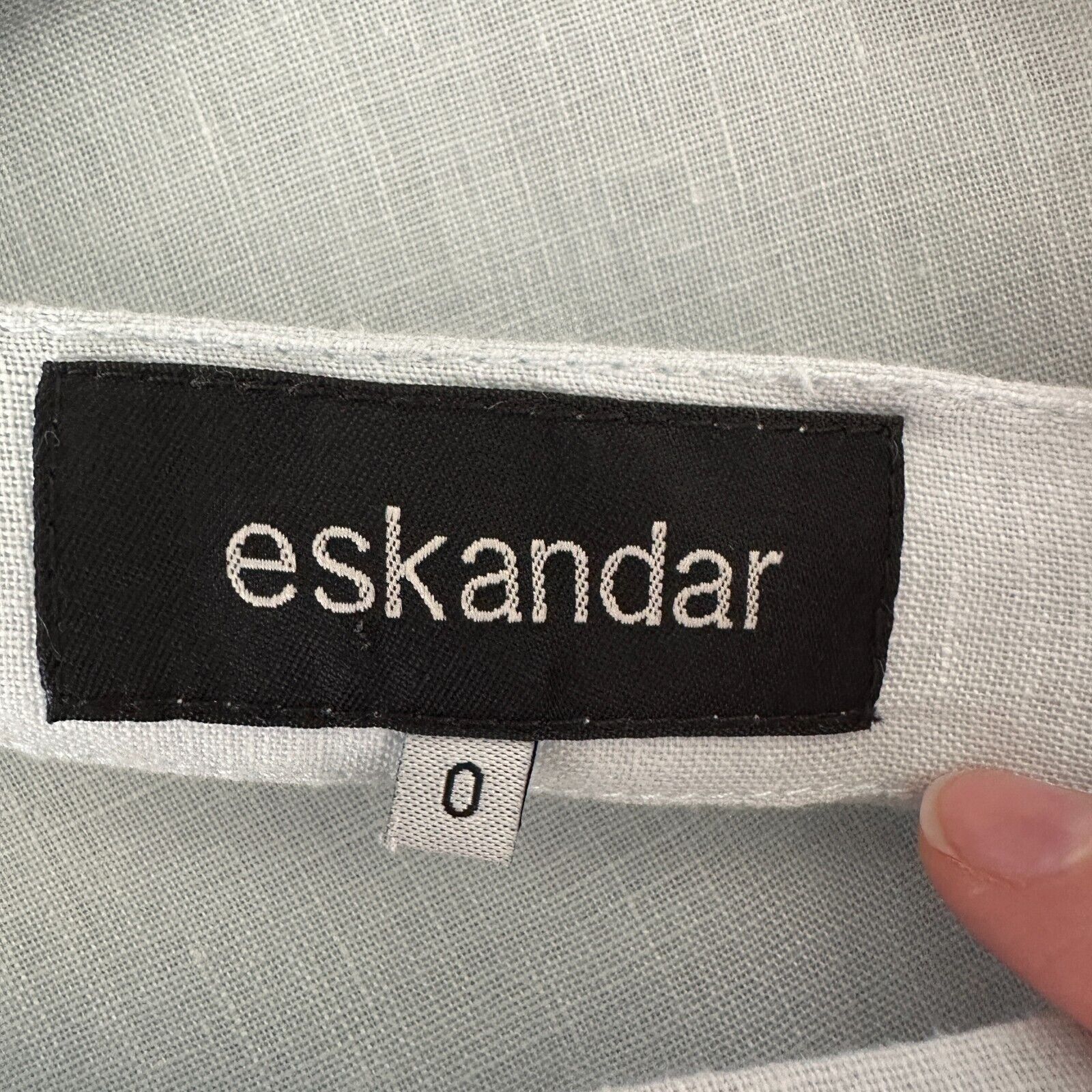 eskandar Eskandar Light Blue Linen Short Sleeve Front Pocket Blouse 6 Size M / US 6-8 / IT 42-44 - 8 Thumbnail