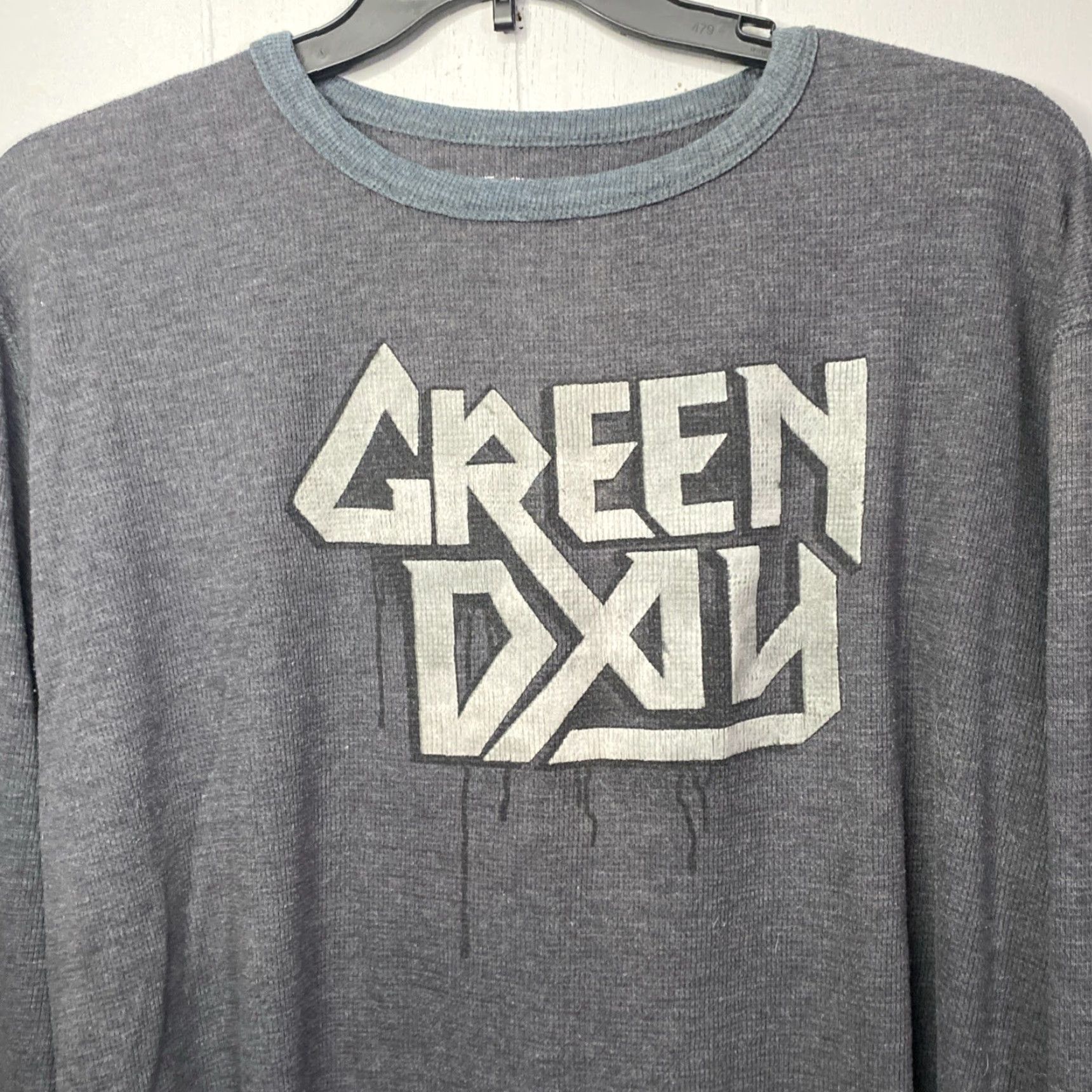 Vintage VINTAGE Green Day Shirt Mens Large Gray Waffle Knit Cinder Block Stretch Long Sleeve L Size US L / EU 52-54 / 3 - 2 Thumbnail