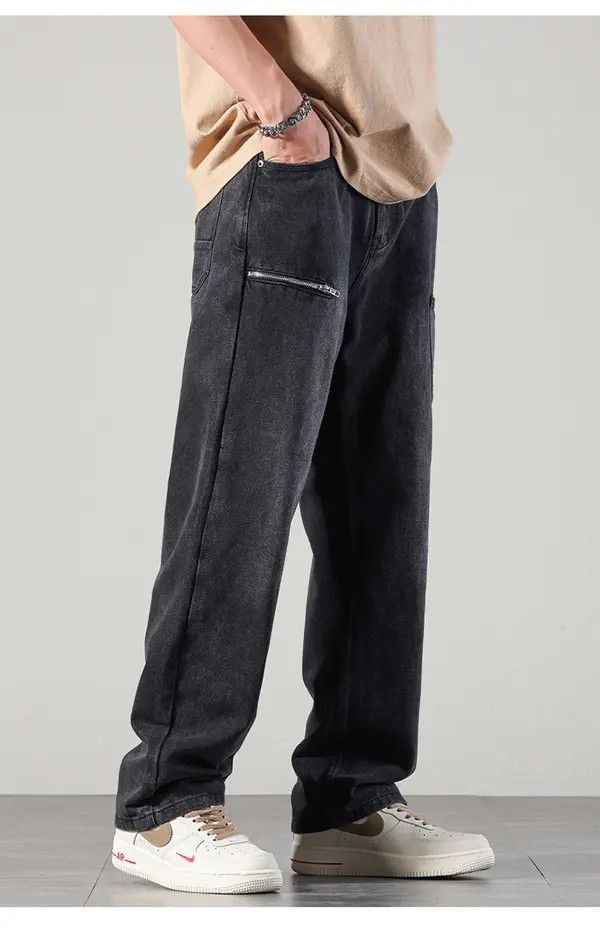 Japanese Brand Men's zipper design vintage washed distressed casual jeans Size US 32 / EU 48 - 2 Thumbnail