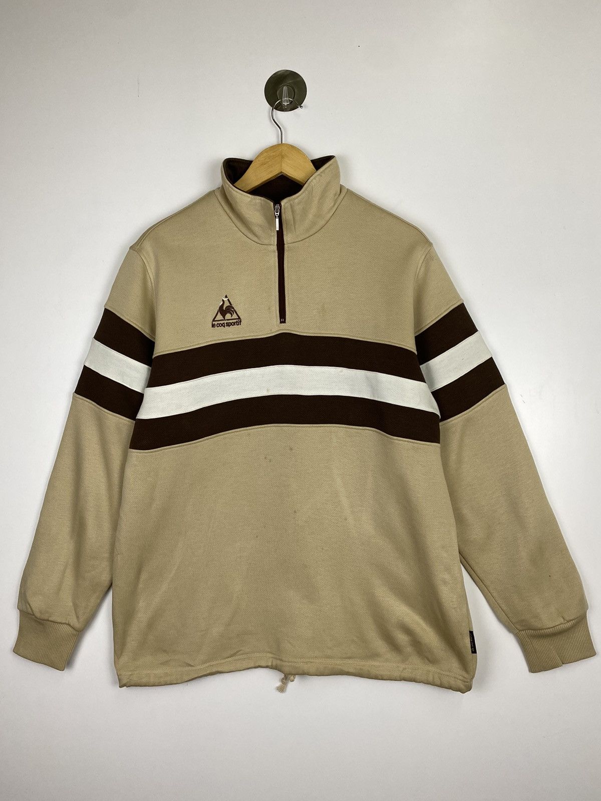 Vintage Le Coq Sportif Half Zipper Stripe
