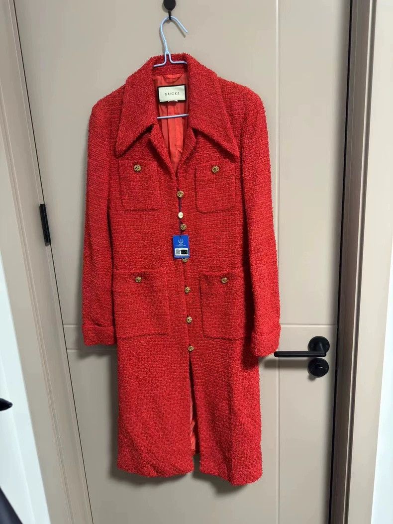 Gucci Gucci Size 36 Red small fragrance style long coat size 36 2 Size US XS / EU 42 / 0 - 1 Thumbnail