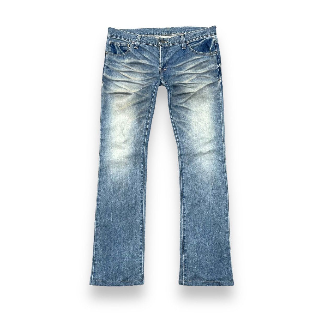 Tornado Mart 🇯🇵 VINTAGE TORNADO MART JAPAN WASHED FLARE DENIM PANTS Size US 34 / EU 50 - 1 Thumbnail