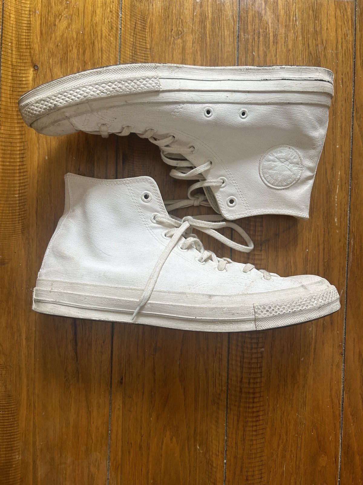 Converse × Maison Margiela Margiela x Converse painted sunflower yellow chucks Size US 13 / EU 46 - 2 Thumbnail