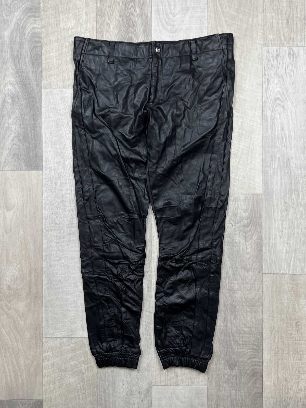 image of Kith Made In Usa Cowhide Leather Pants (Y0263) in Black, Men's (Size 33)