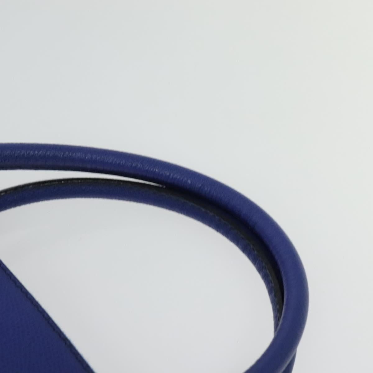 CELINE Hand Bag Leather Blue Gold
