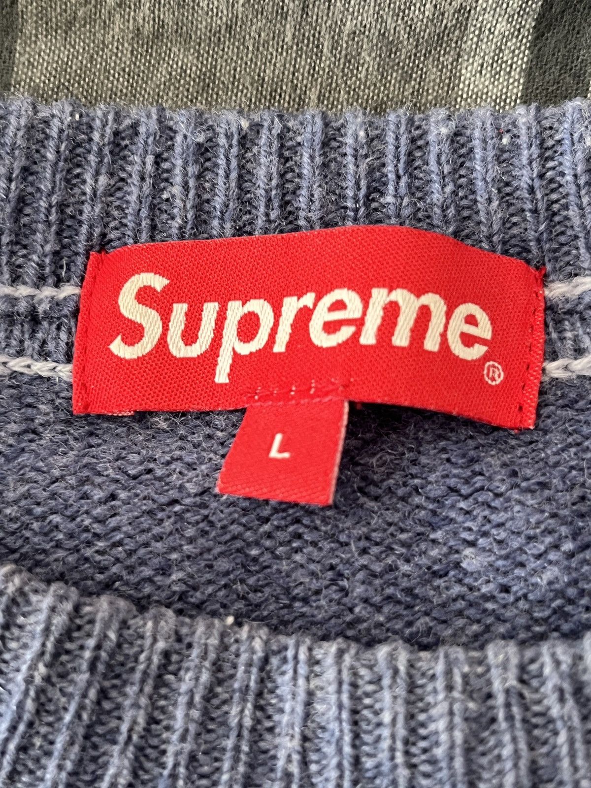 Supreme Supreme stone washed sweater navy Size US L / EU 52-54 / 3 - 4 Thumbnail