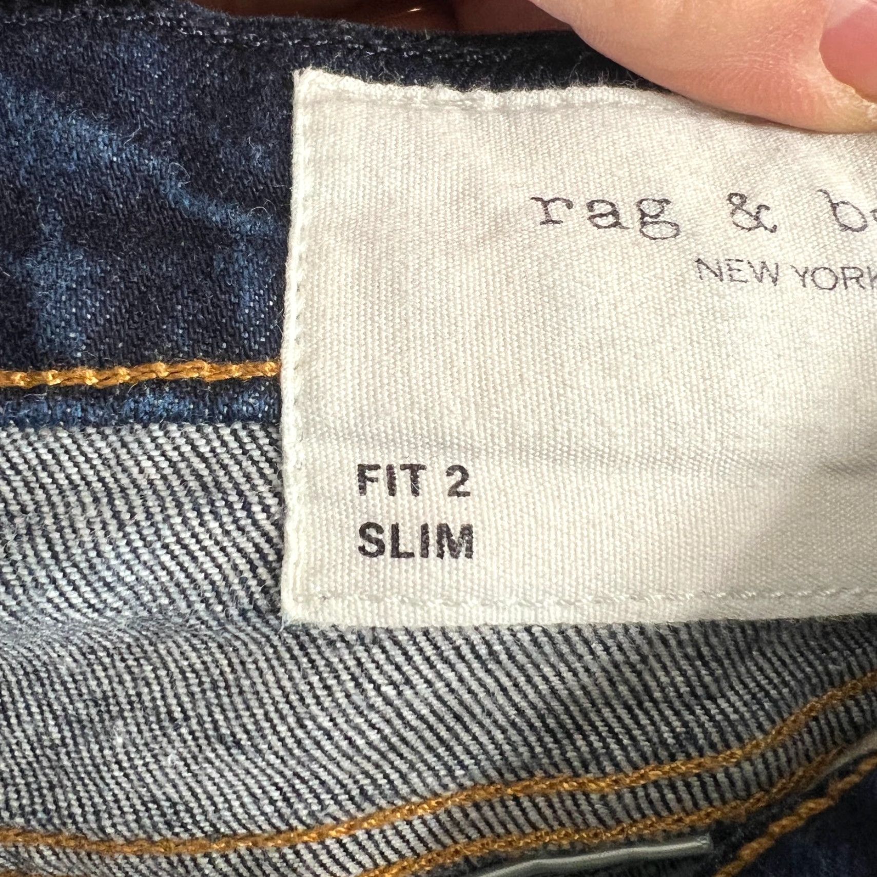 Rag & Bone rag & bone Fit 2 Slim Jeans Sz 33 Black Denim Stretch Slim 5-Pocket Mens Jeans Size US 33 - 7 Thumbnail