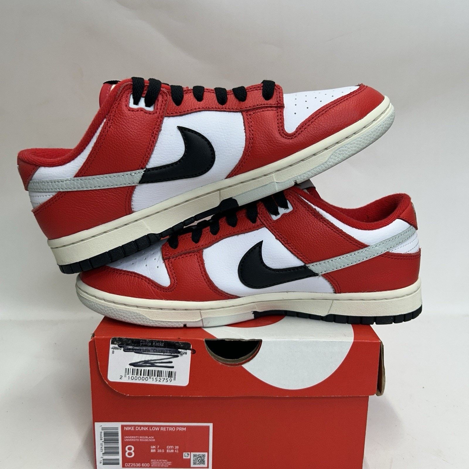 Nike Nike Dunk Low Retro PRM “Split Chicago” DZ2536-600 Size US 8 / EU 41 - 3 Thumbnail