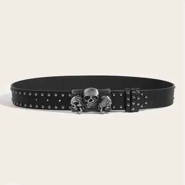 Japanese Brand Skull Rivet Belts Size ONE SIZE - 4 Thumbnail