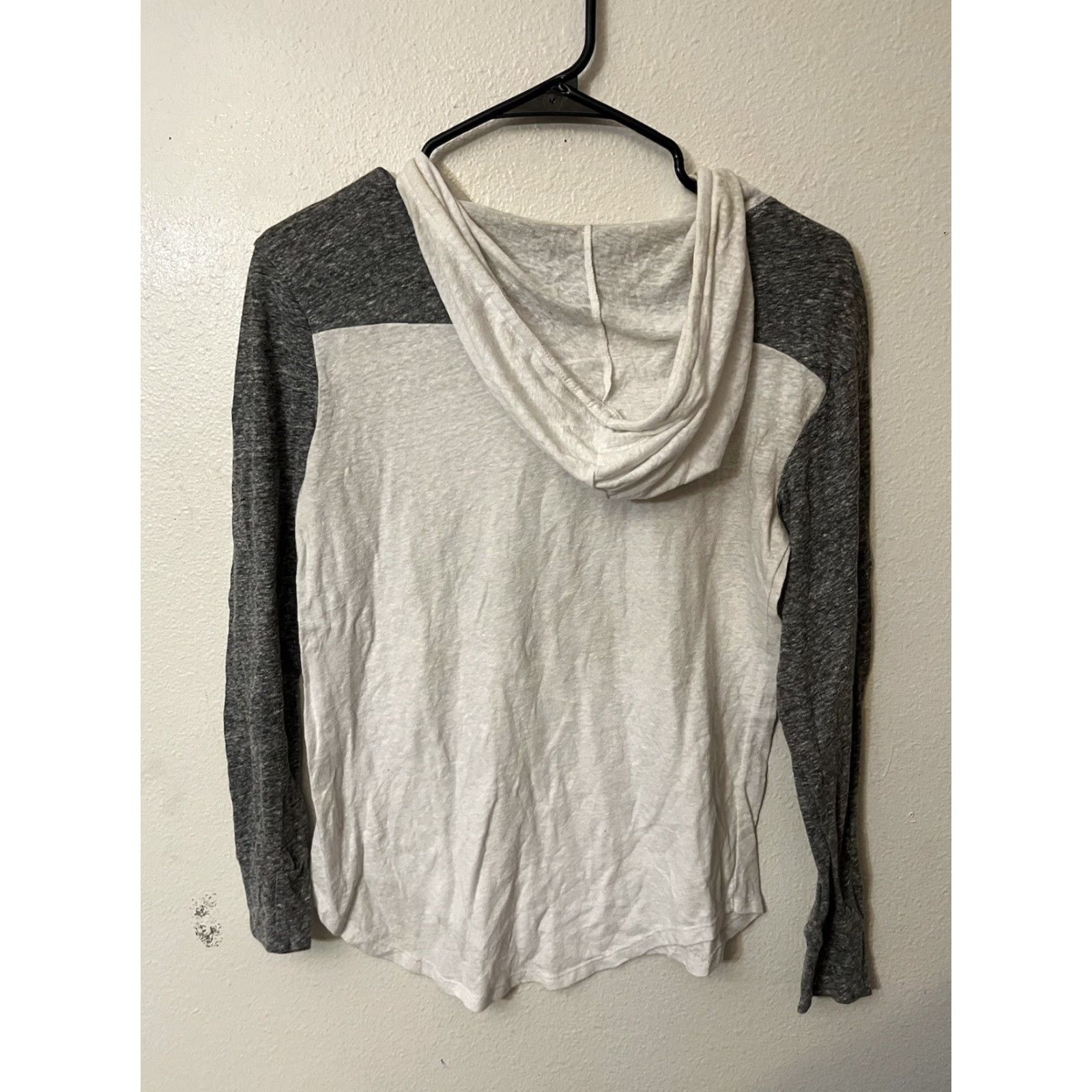 American Eagle Outfitters VINTAGE American Eagle Hoodie T-Shirt Women S White Cotton Blend Long Sleeve Casual Size S / US 4 / IT 40 - 3 Thumbnail