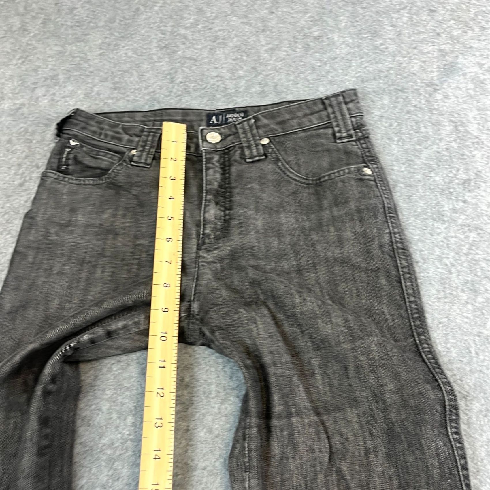 Vintage Armani Jeans Jeans Straight 28 Charcoal Grey Stretch Chambray Sequins Women 28 Denim Cotton Elastane Lyocell Regular 5-Pocket Mens Womens Size 28" / US 6 / IT 42 - 5 Thumbnail
