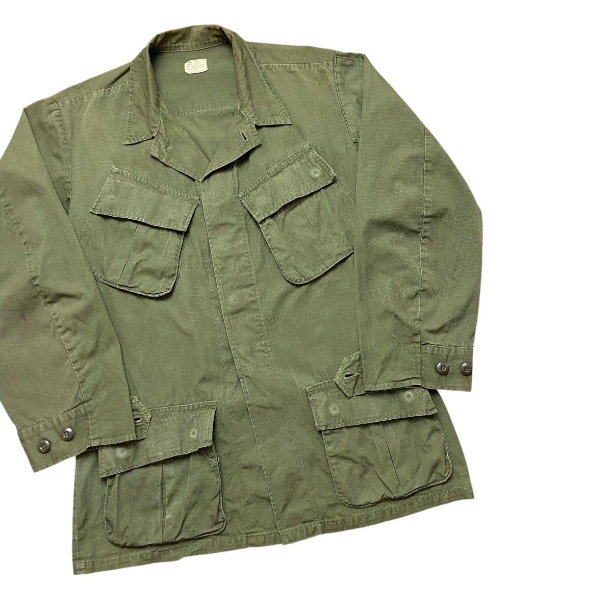 Vintage Vintage 70’s U.S ARMY OG 107 Jungle Jacket Size US L / EU 52-54 / 3 - 4 Thumbnail
