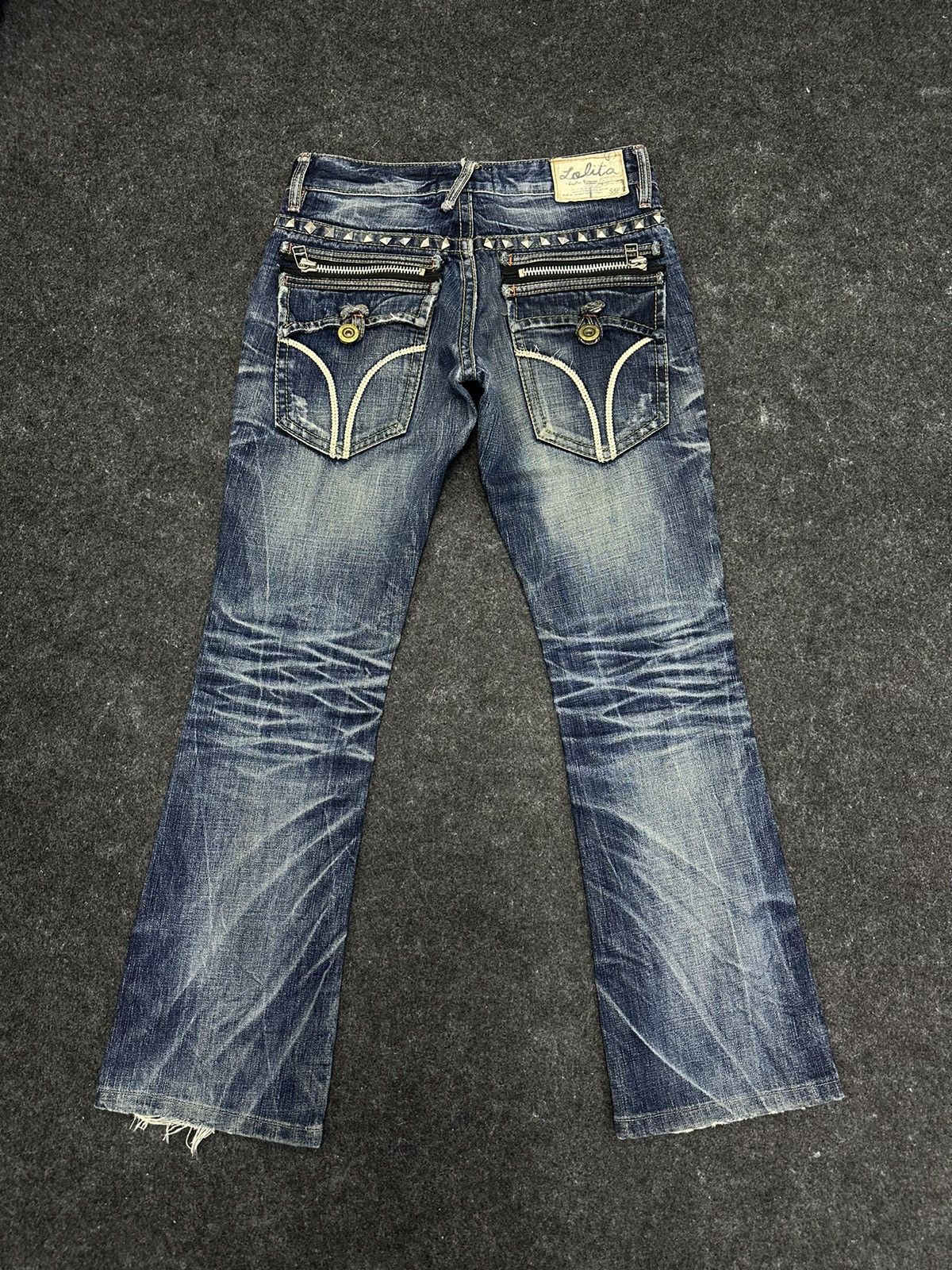 Hysteric Glamour Lolita Concert Club Flare Distressed Denim 29x29 F47 Size US 29 - 2 Thumbnail