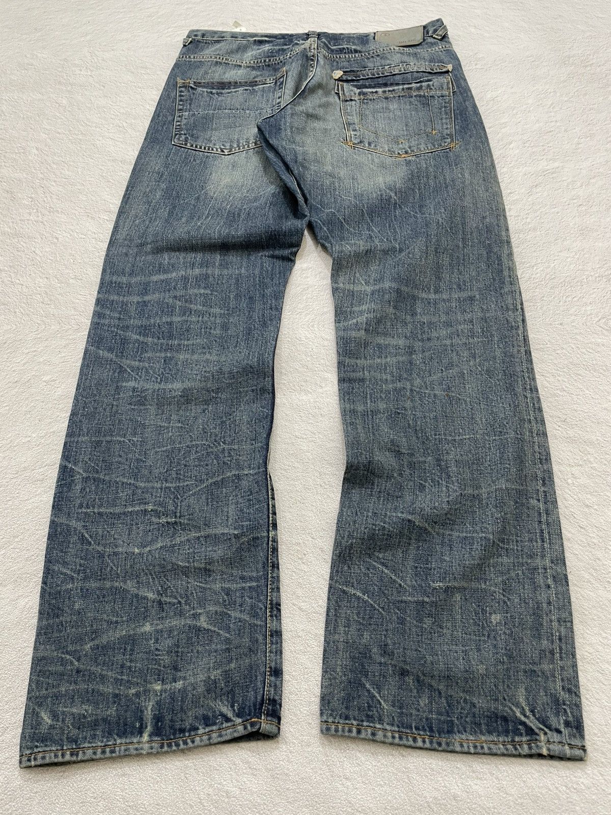 Le Grande Bleu (L.G.B.) Zara Vintage Mudwash Denim Y2K Size US 34 / EU 50 - 2 Thumbnail