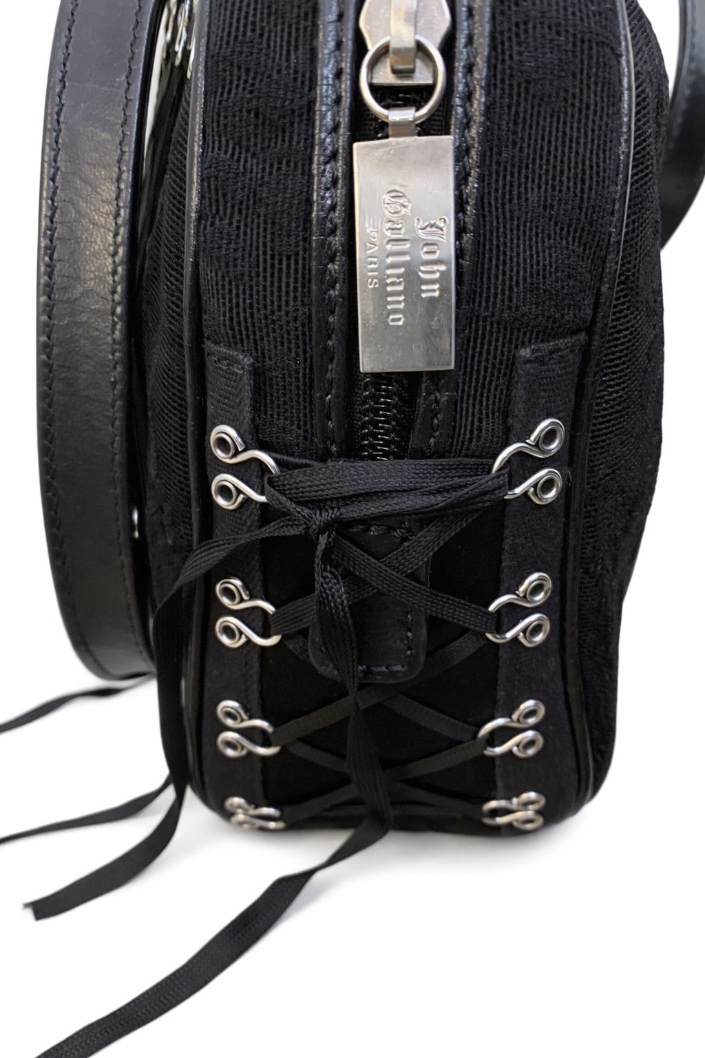 John Galliano John Galliano Black Corset Lace-Up Bag Designer Handbag Size ONE SIZE - 7 Thumbnail