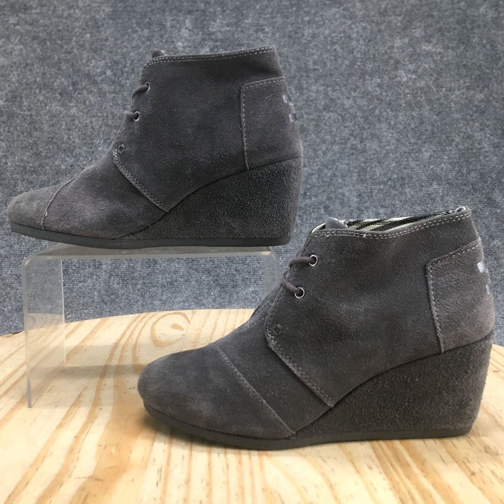 Toms TOMS Boots Womens 7 Desert Wedge Gray Lace Up Casual Comfort Ankle Top 300415 Size M / US 6-8 / IT 42-44 - 2 Thumbnail