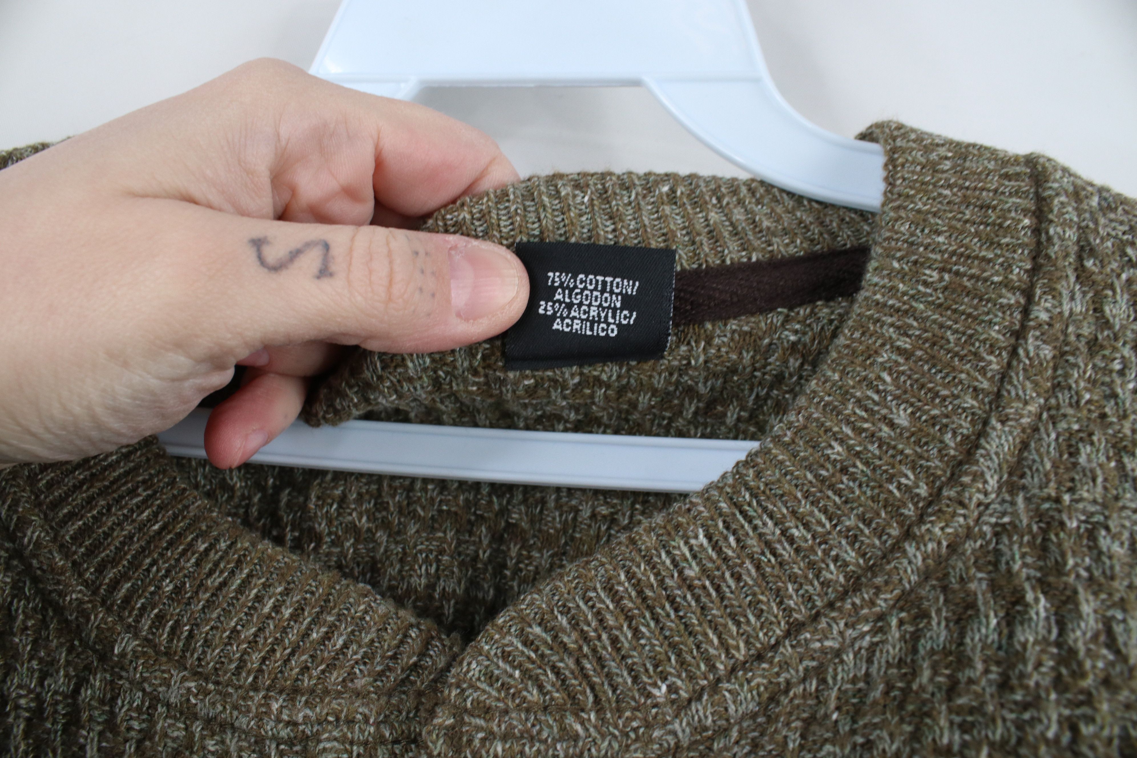 Vintage Vintage 90s Streetwear Knit Henley Sweater Heather Brown Size US XL / EU 56 / 4 - 7 Thumbnail