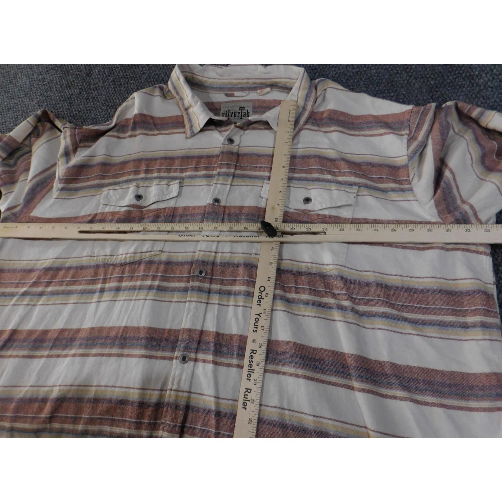 Levi's VINTAGE Levi's Shirt Mens 3XL Loose Fit Striped Ivory Button-Down Long Sleeve" Size US XXL / EU 58 / 5 - 5 Thumbnail