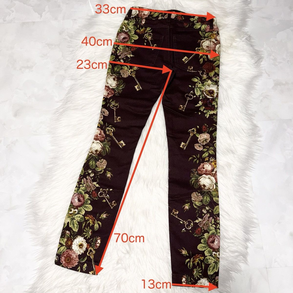 Dolce & Gabbana Authentic Dolce & Gabbana Floral & Key Design Denim Jeans 36 Size 25" / US 0 / IT 36 - 6 Thumbnail