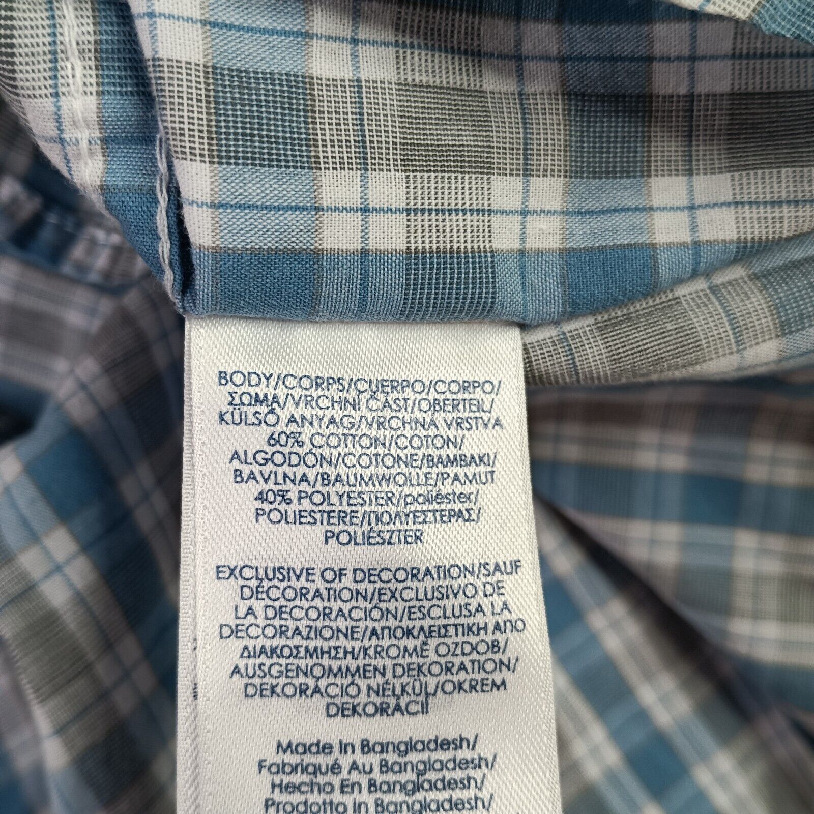 Chaps Chaps Shirt Men's XL Gray White Blue Easy Care Check Size US XL / EU 56 / 4 - 7 Thumbnail