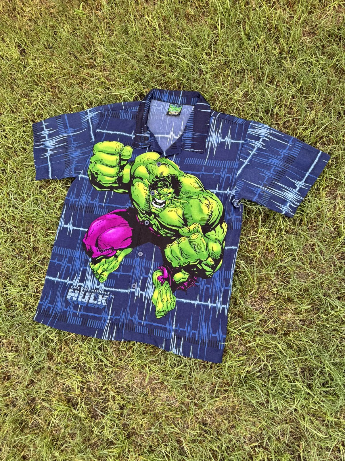 Vintage Y2K Hulk Marvel 2000s Blue Size US M / EU 48-50 / 2 - 2 Thumbnail