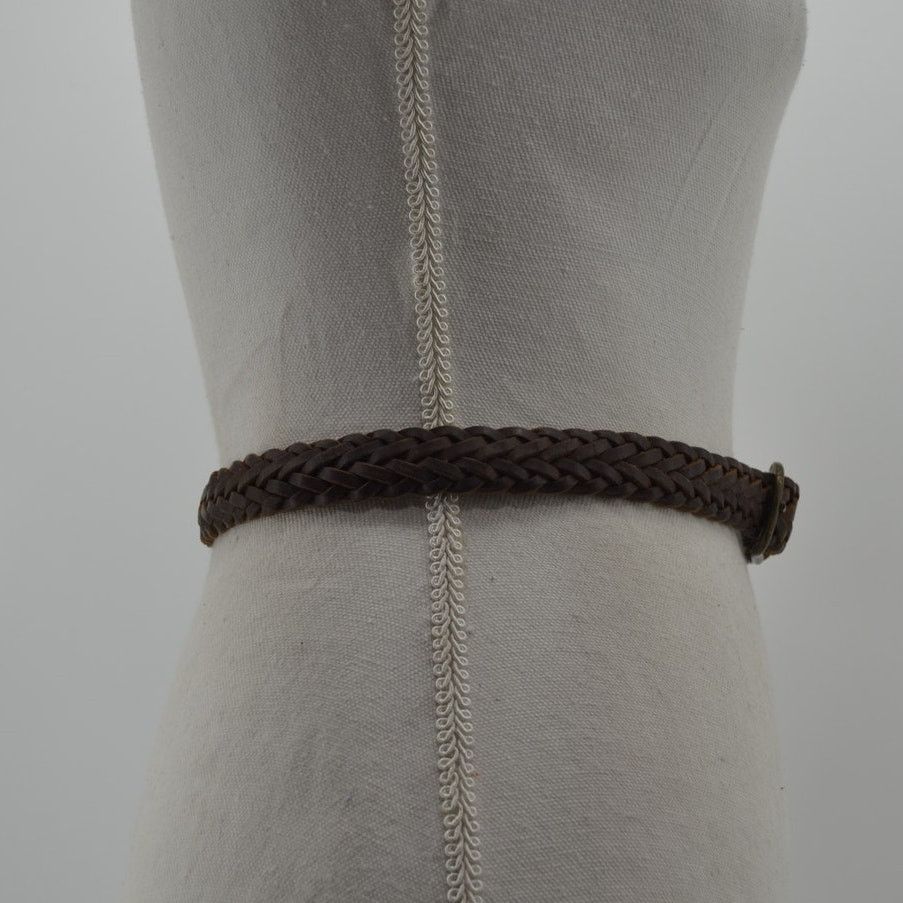 Other Jesse Alaniam Belt Braided Brown Leather Brass Buckle Size M Size ONE SIZE - 9 Thumbnail