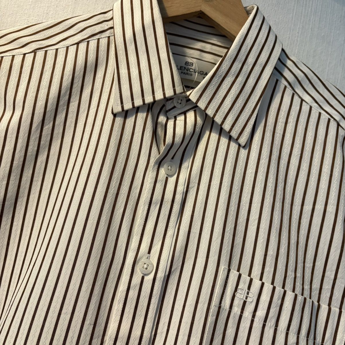 Balenciaga Balenciaga BB Logo Stripe Button Ups Size US M / EU 48-50 / 2 - 3 Thumbnail