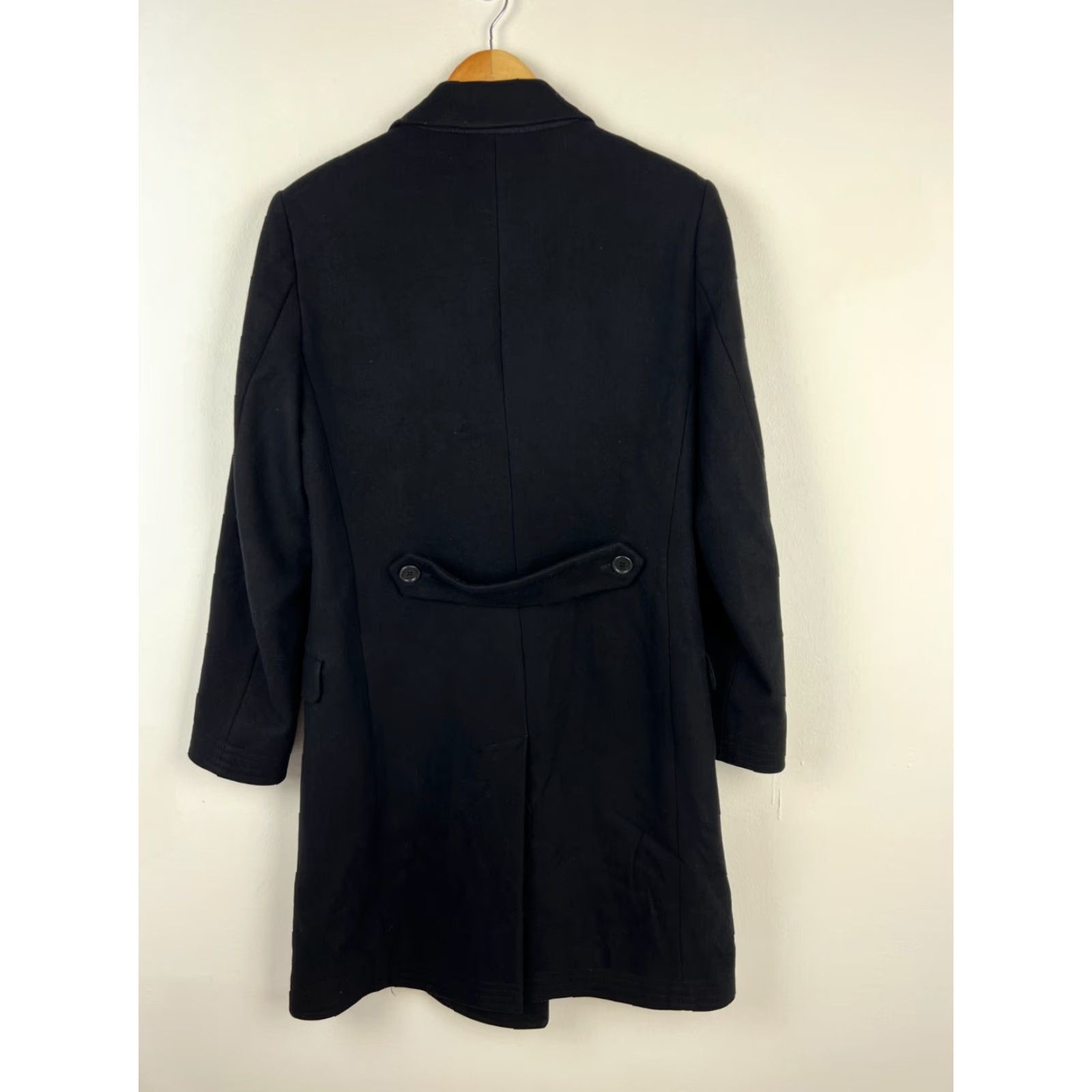Karl Lagerfeld Karl Lagerfeld Women's Coat Wool Size US 10 Overcoat Long Black Solid Tweed Regular Jacket/Coat Size L / US 10 / IT 46 - 2 Thumbnail