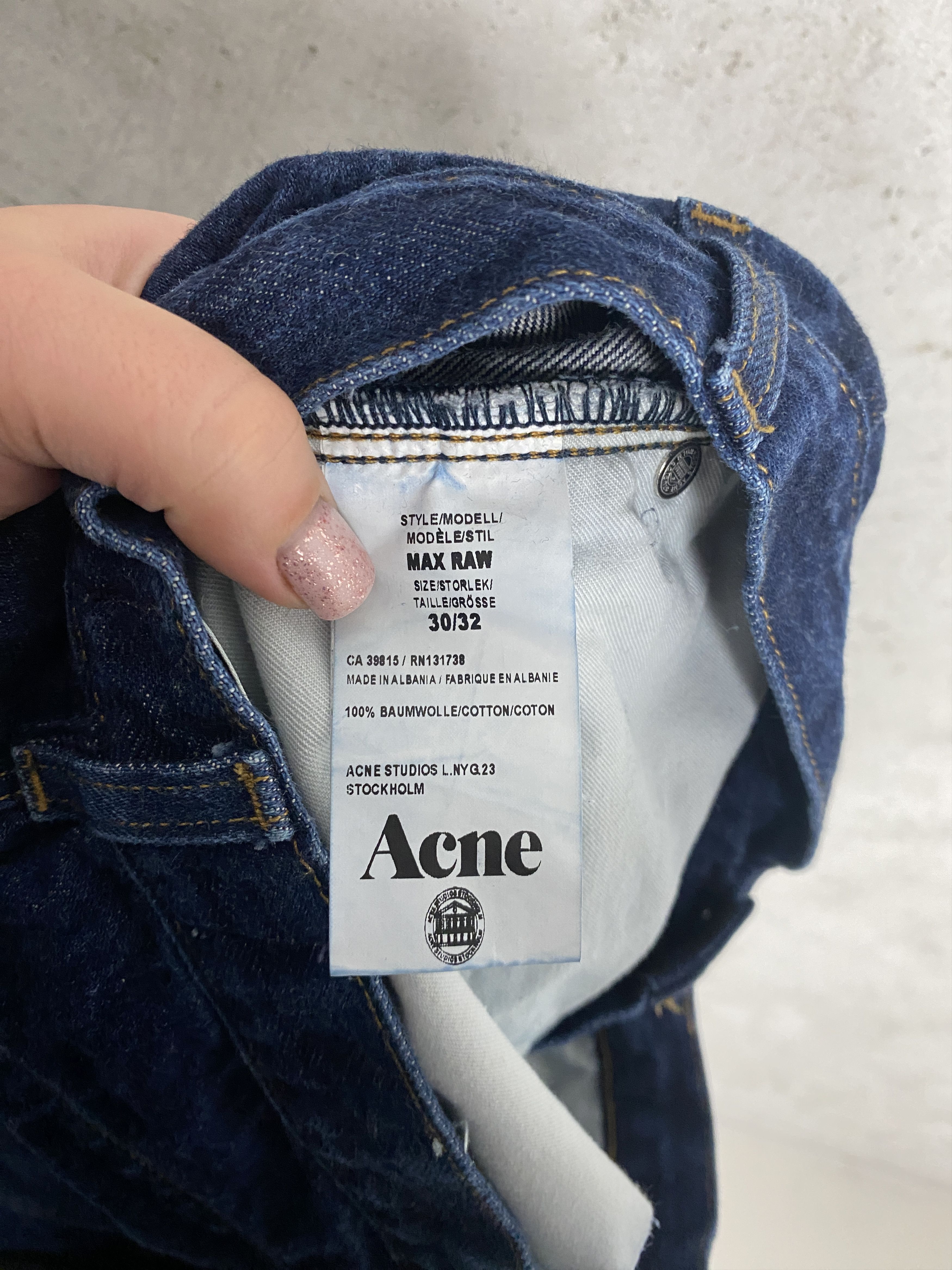 Acne Studios Max Raw denim jeans pants
