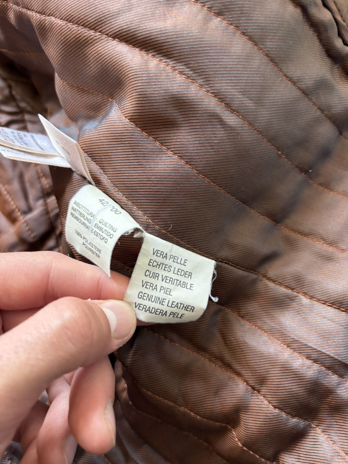 Max Mara Vintage Max Mara Italy Luxury Brown Leather Jacket Size US10 Size L / US 10 / IT 46 - 18 Thumbnail
